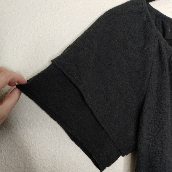 Madewell Texture and Thread Tiered Sleeve Black Top Size Small - Picture 3 of 9